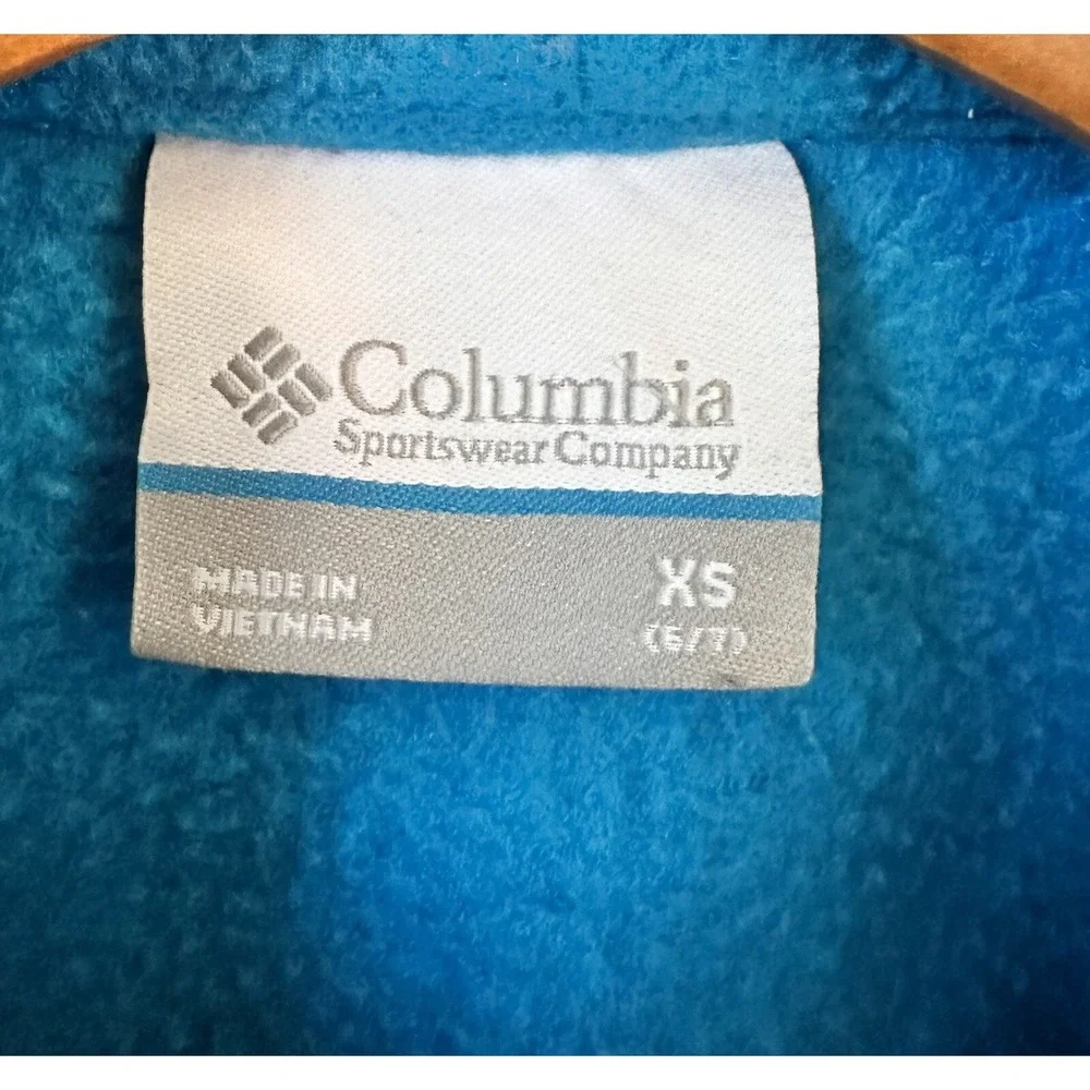 Columbia Nylon Fleece Jacket Kid's XS Blue Full Zip School